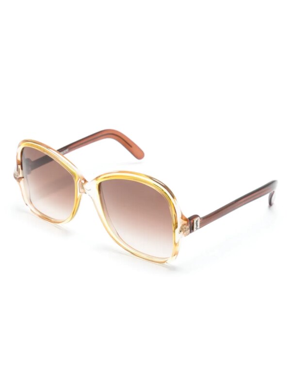 Saint Laurent Pre-Owned 1970s zonnebril met vlinder montuur - Bruin