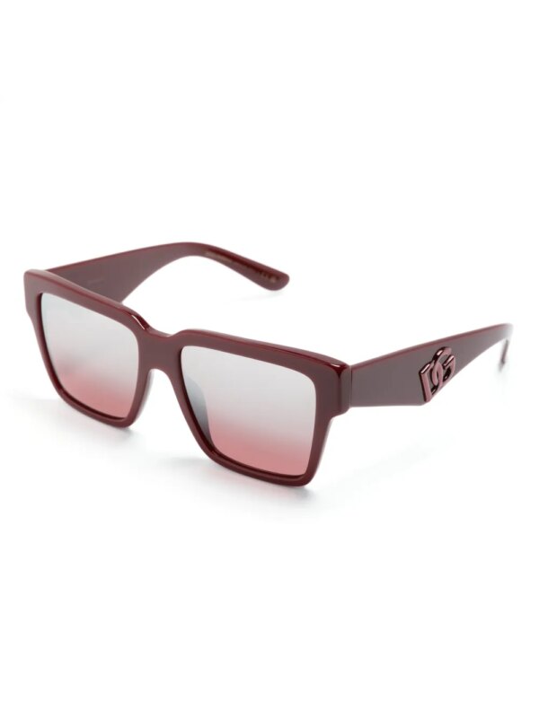 Dolce & Gabbana Eyewear Zonnebril met rechthoekig montuur - Rood