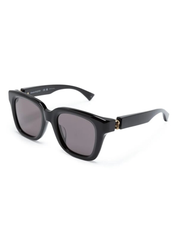 Alexander McQueen Eyewear Zonnebril met vierkant montuur - Zwart