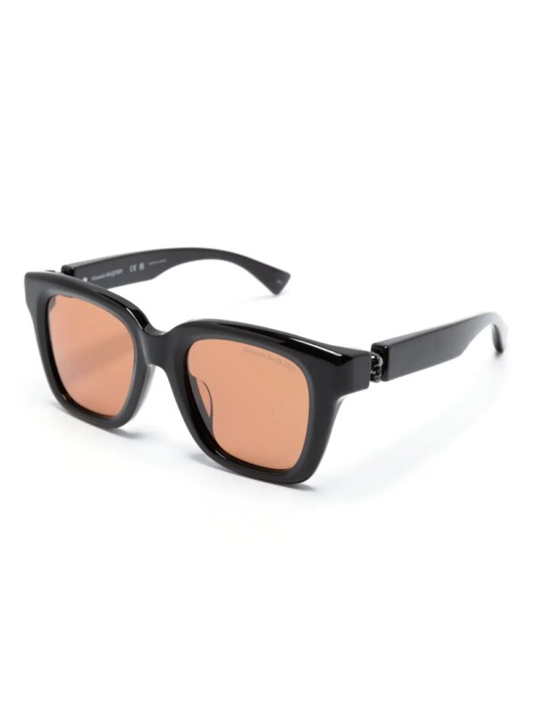Alexander McQueen Eyewear Zonnebril met vierkant montuur - Zwart