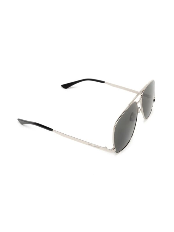 Saint Laurent Eyewear Leon zonnebril met oversized montuur - Zilver