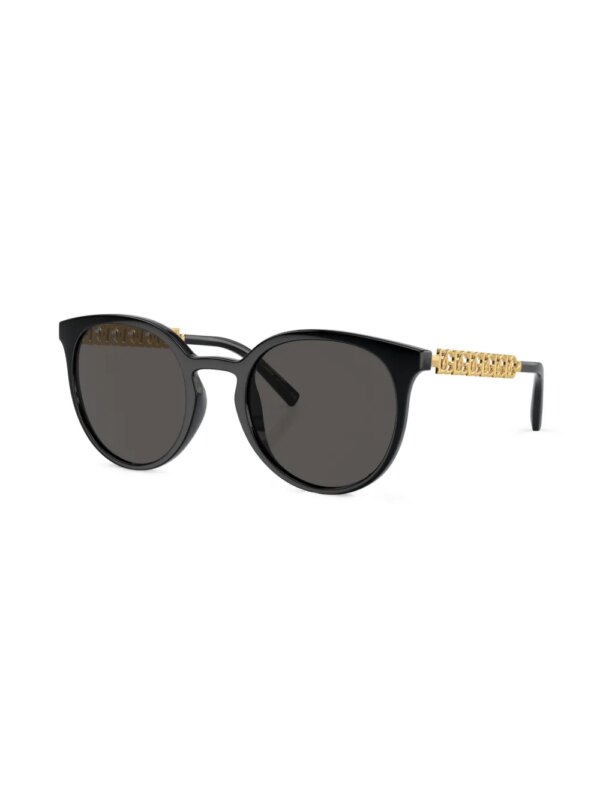 Dolce & Gabbana Eyewear Zonnebril met rond montuur - Zwart