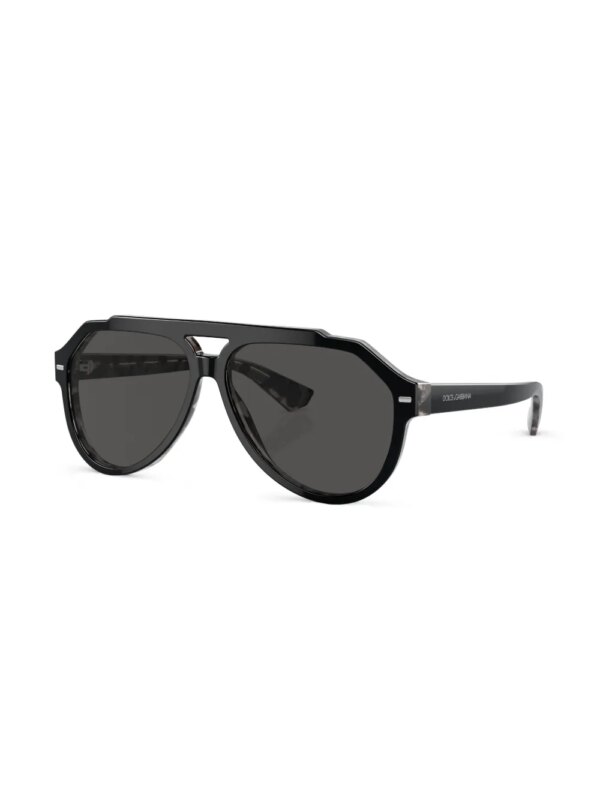 Dolce & Gabbana Eyewear Zonnebril met rond montuur - Zwart
