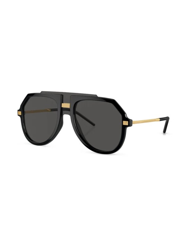 Dolce & Gabbana Eyewear Zonnebril met rond montuur - Zwart