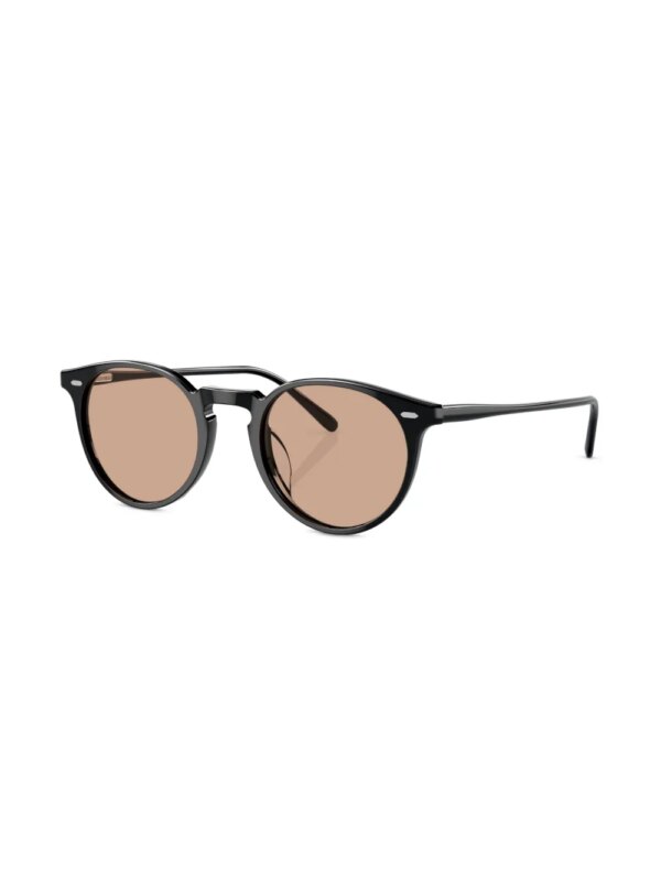 Oliver Peoples N.02 zonnebril met rond montuur - Zwart