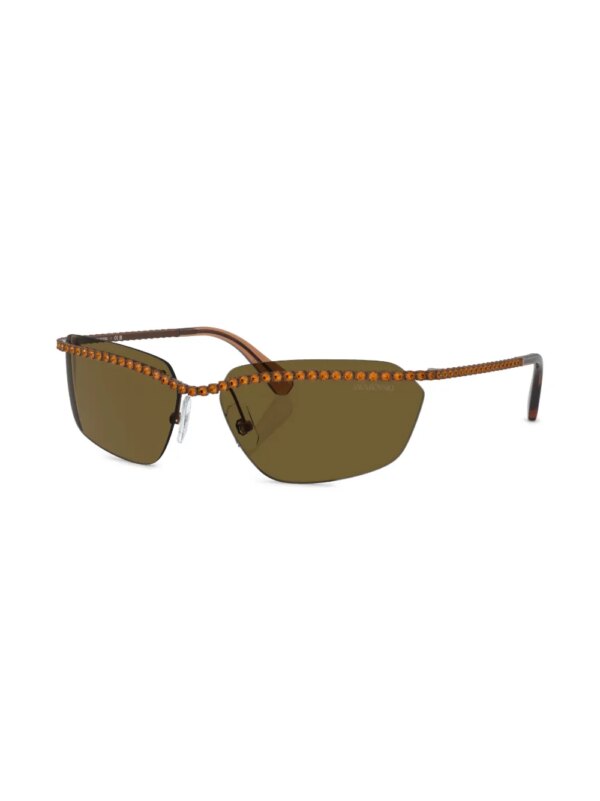 Swarovski Eyewear Zonnebril met rechthoekig montuur - Bruin