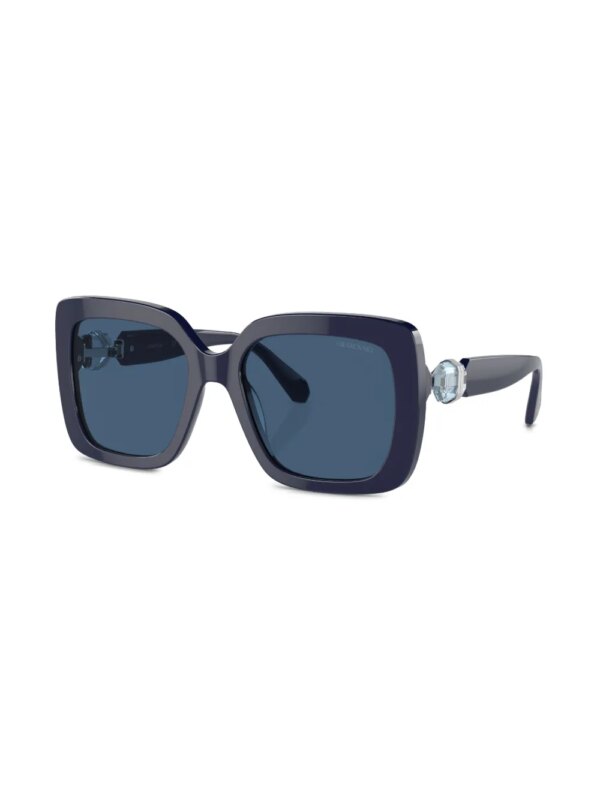Swarovski Eyewear Zonnebril verfraaid met kristallen - Blauw