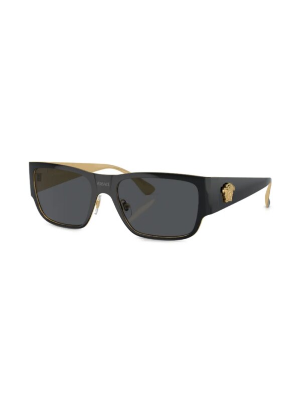 Versace Eyewear Zonnebril met rechthoekig montuur - Zwart