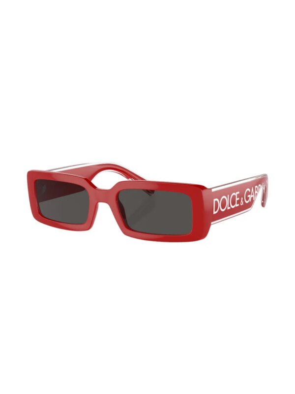 Dolce & Gabbana Eyewear Zonnebril met rechthoekig montuur - Rood
