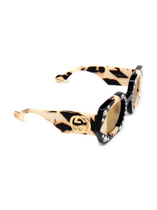 Gucci Eyewear Zonnebril verfraaid met kristallen - Zwart