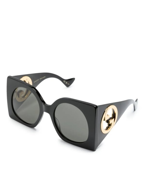 Gucci Eyewear Zonnebril met vierkant montuur - Zwart