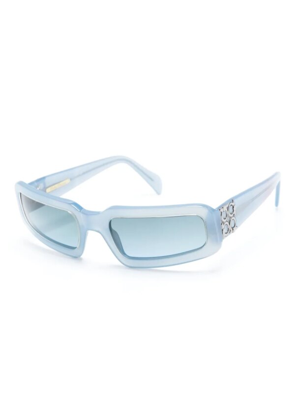 Ferragamo Pre-Owned 2000s zonnebril met rechthoekig montuur - Blauw