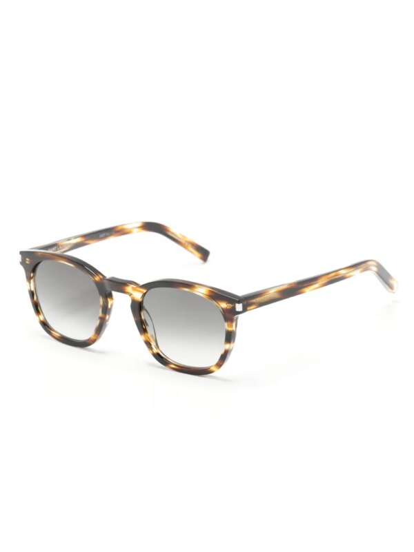 Saint Laurent Eyewear Zonnebril met rond montuur - Bruin