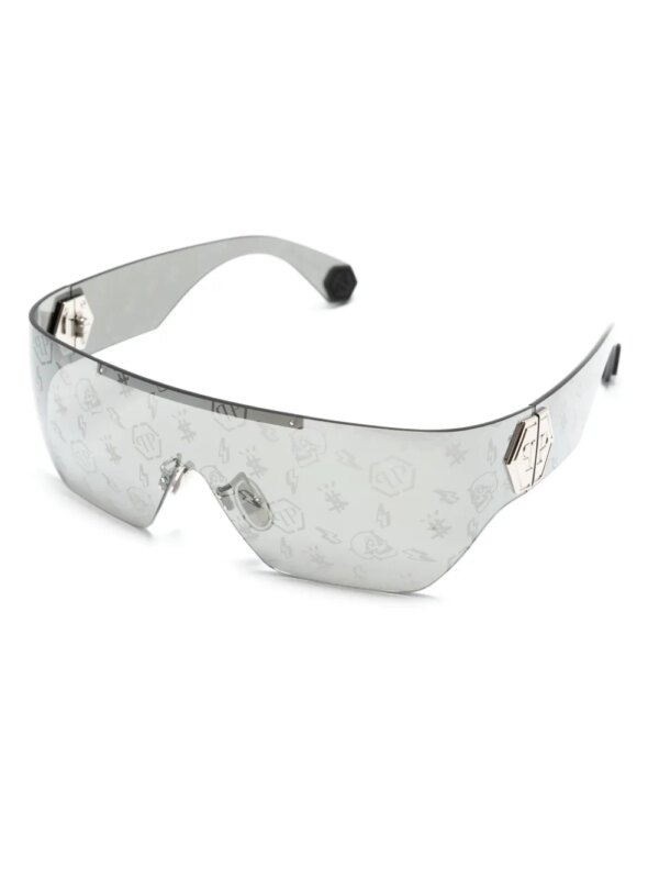 Philipp Plein Eyewear Plein Hero zonnebril met logoplakkaat - Grijs