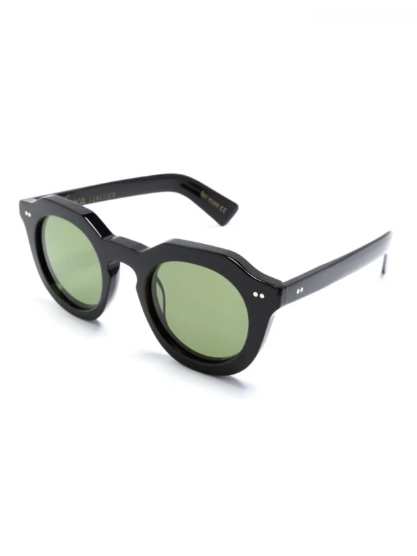 Lesca Toro zonnebril met rond montuur - Zwart