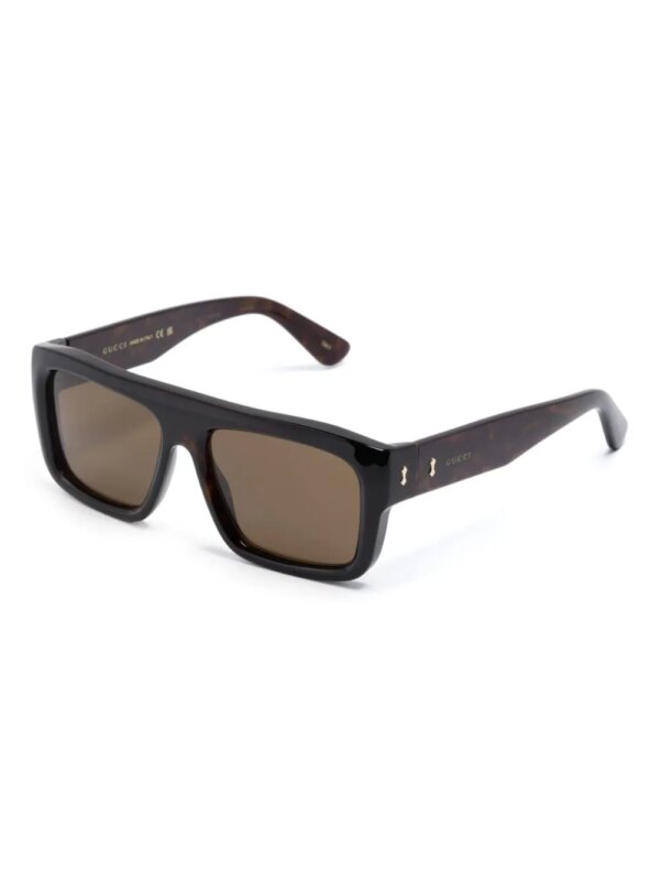 Gucci Eyewear Zonnebril met rechthoekig montuur - Bruin