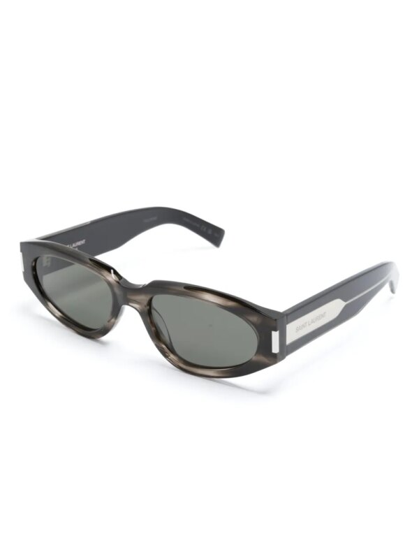Saint Laurent Eyewear Zonnebril met ovalen montuur - Zwart