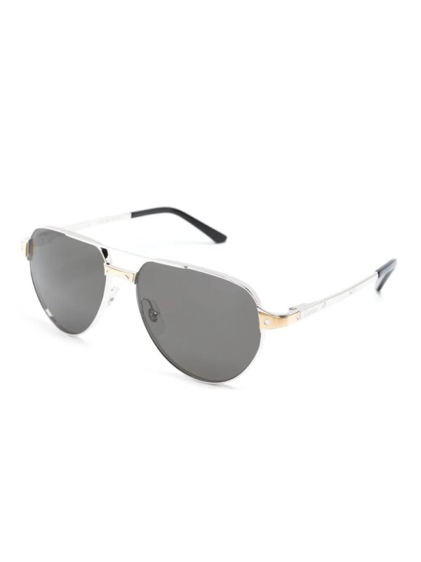 Cartier Eyewear Zonnebril met rechthoekig montuur - Zilver