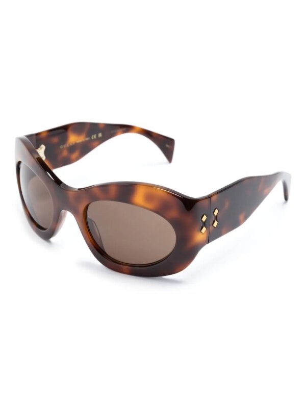 Gucci Eyewear Zonnebril met ovalen montuur - Bruin