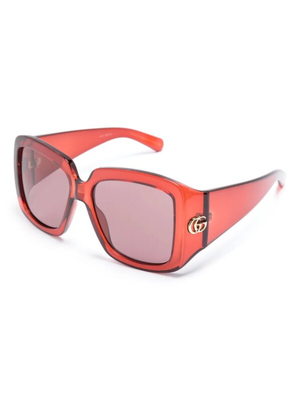 Gucci Eyewear Zonnebril met vierkant montuur - Rood