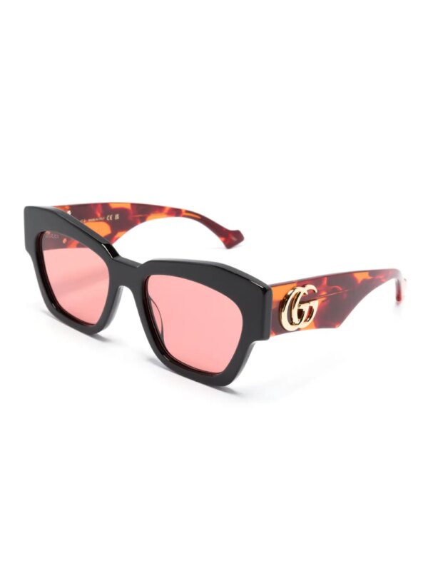 Gucci Eyewear Zonnebril met oversized montuur - Zwart