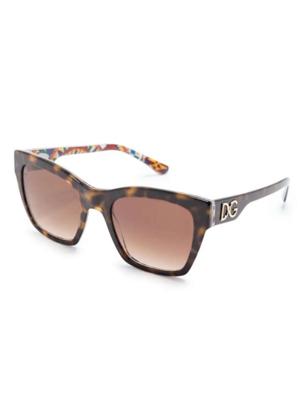 Dolce & Gabbana Eyewear Print zonnebril met vierkant montuur - Bruin