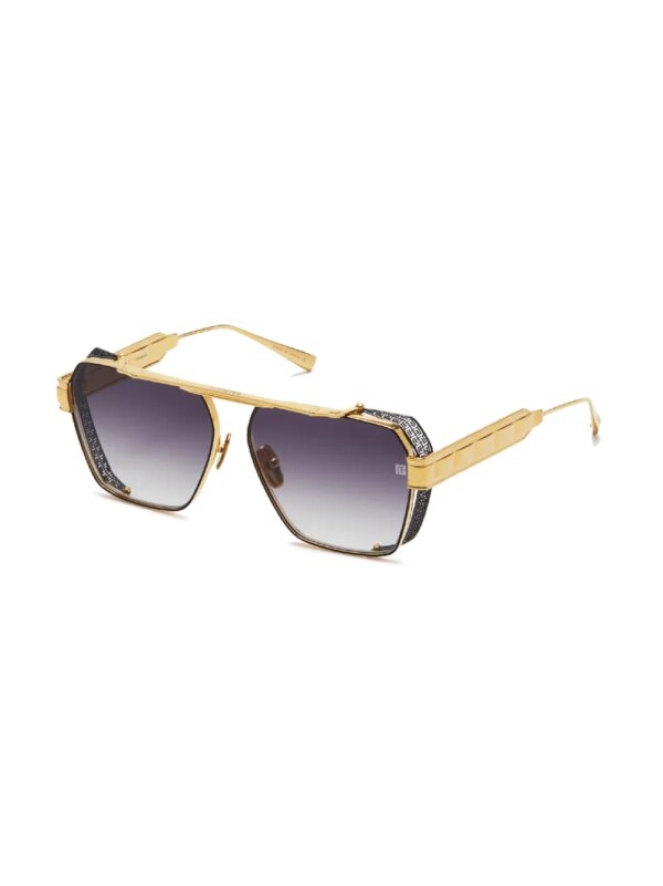 Balmain Eyewear Zonnebril met oversized montuur - Goud