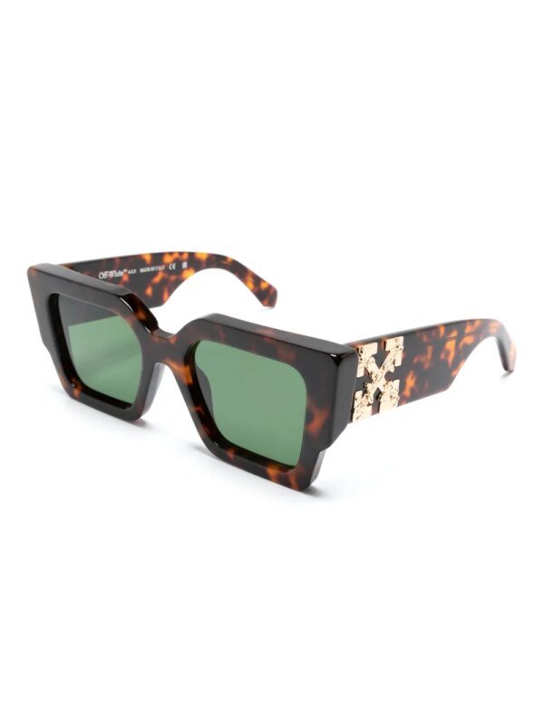 Off-White Eyewear Zonnebril met schildpadschild-design met vierkant montuur - Bruin