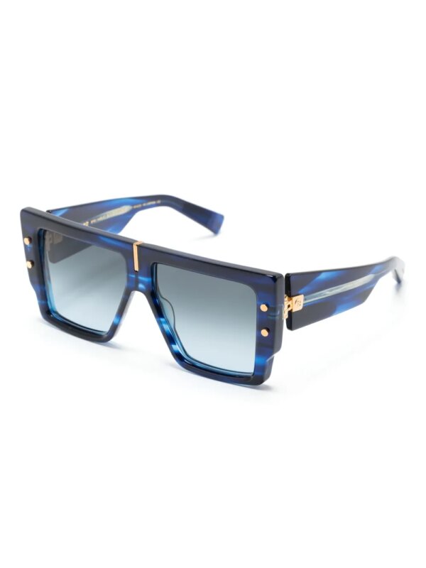 Balmain Eyewear B-Grand zonnebril met logoplakkaat - Blauw