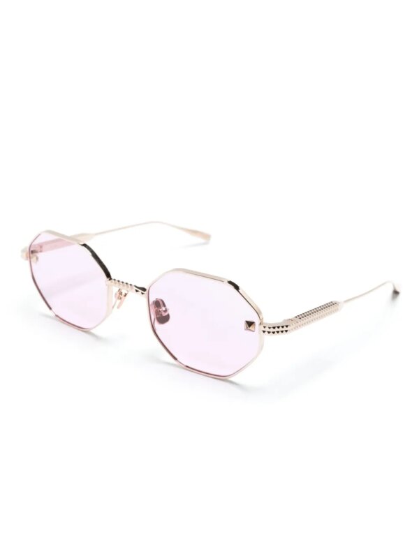 VALENTINO GARAVANI EYEWEAR Rockstud zonnebril met geometrisch montuur - Goud