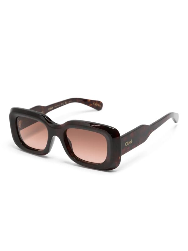 Chloé Eyewear Zonnebril met rechthoekig montuur - Bruin
