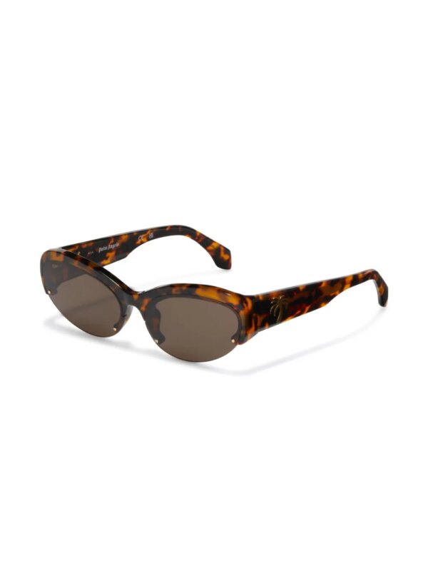 Palm Angels Eyewear Palmdale zonnebril met ovalen montuur - Bruin