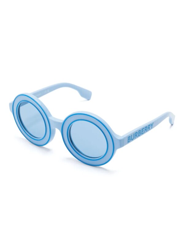 Burberry Kids Zonnebril met tweekleurig rond montuur - Blauw