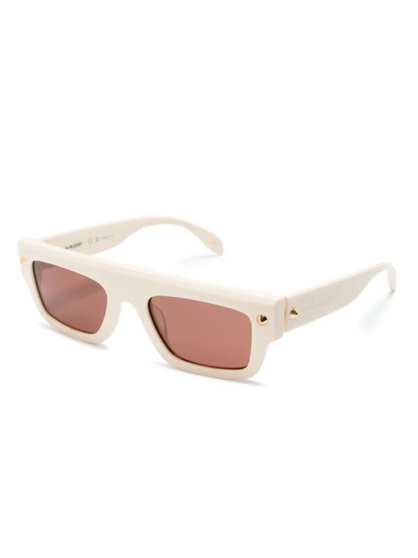 Alexander McQueen Eyewear Zonnebril met rechthoekig montuur - Beige