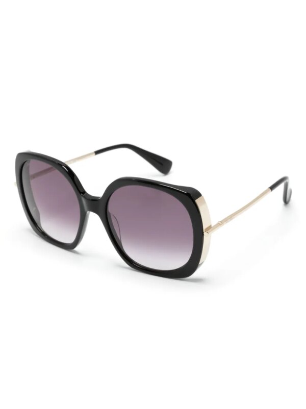 Max Mara Eyewear Zonnebril met oversized montuur en logoprint - Zwart