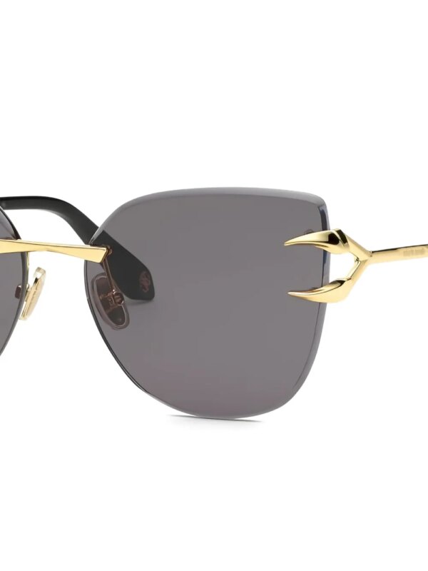 Roberto Cavalli Zonnebril met cat-eye montuur en klauwdetail - Zwart