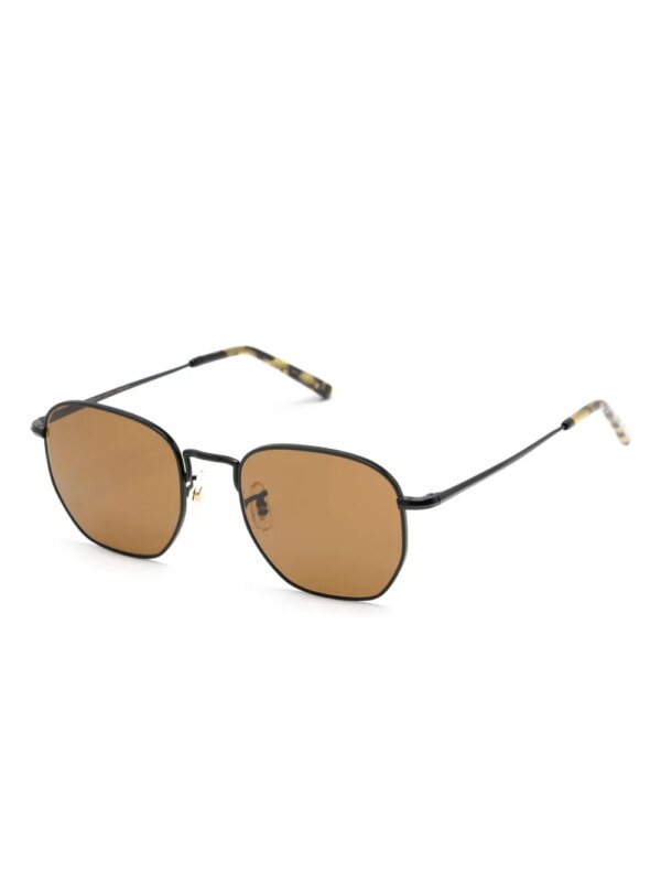 Oliver Peoples Zonnebril met zeshoekig montuur - Zwart