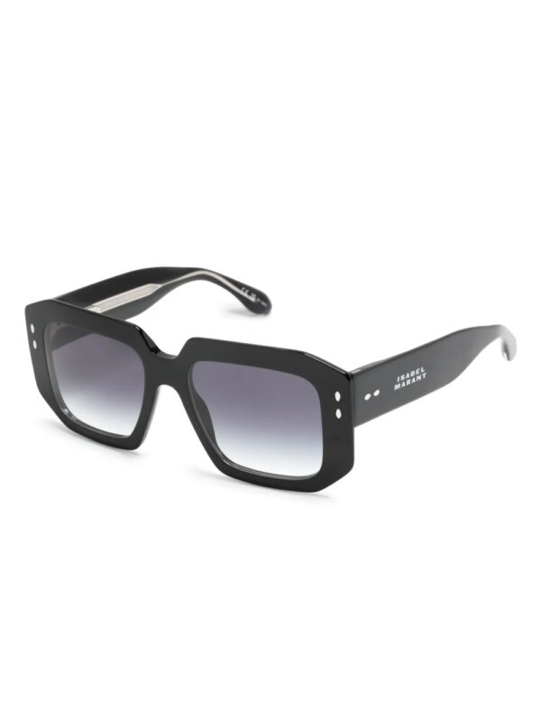 Isabel Marant Eyewear Zonnebril met vierkant montuur en logoprint - Zwart