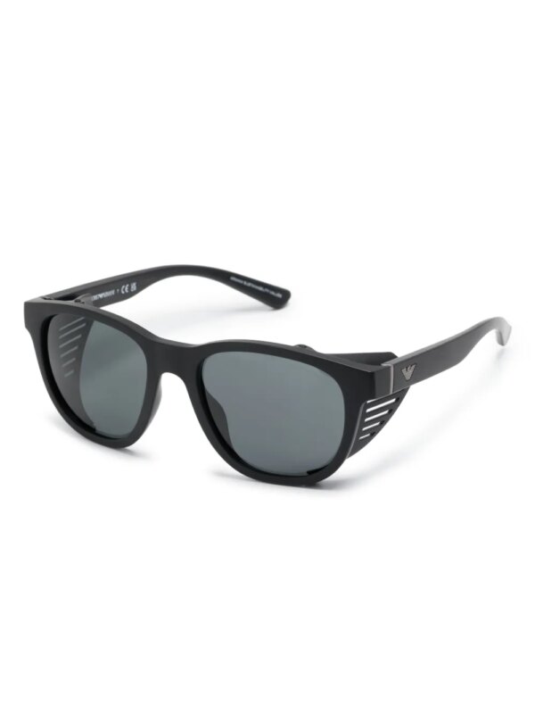Emporio Armani Zonnebril met ovalen montuur - Zwart