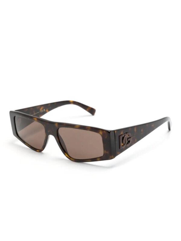 Dolce & Gabbana Eyewear DG Crossed zonnebril met rechthoekig montuur - Bruin