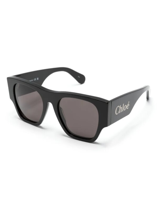 Chloé Eyewear Zonnebril met oversized D-montuur - Zwart