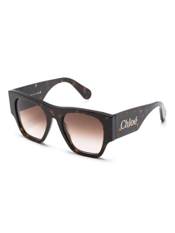 Chloé Eyewear Zonnebril met logoprint - Bruin
