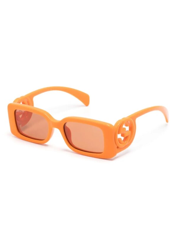Gucci Eyewear GG zonnebril met rechthoekig montuur - Oranje