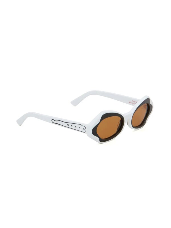 Marni Eyewear Zonnebril met geometrisch montuur - Wit