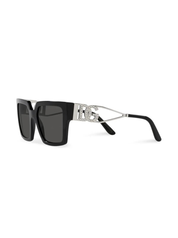 Dolce & Gabbana Eyewear Zonnebril verfraaid met kristallen - Zwart