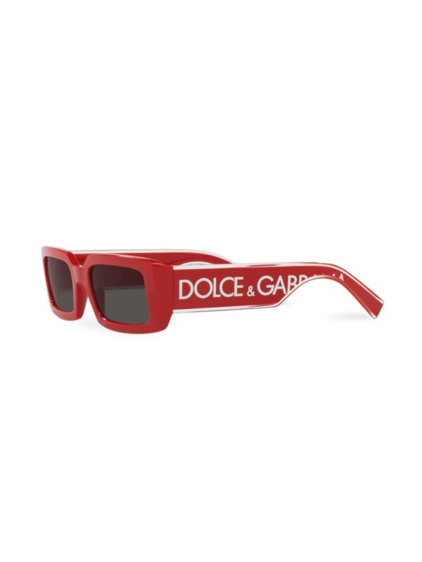 Dolce & Gabbana Eyewear DG zonnebril met rechthoekig montuur - Rood