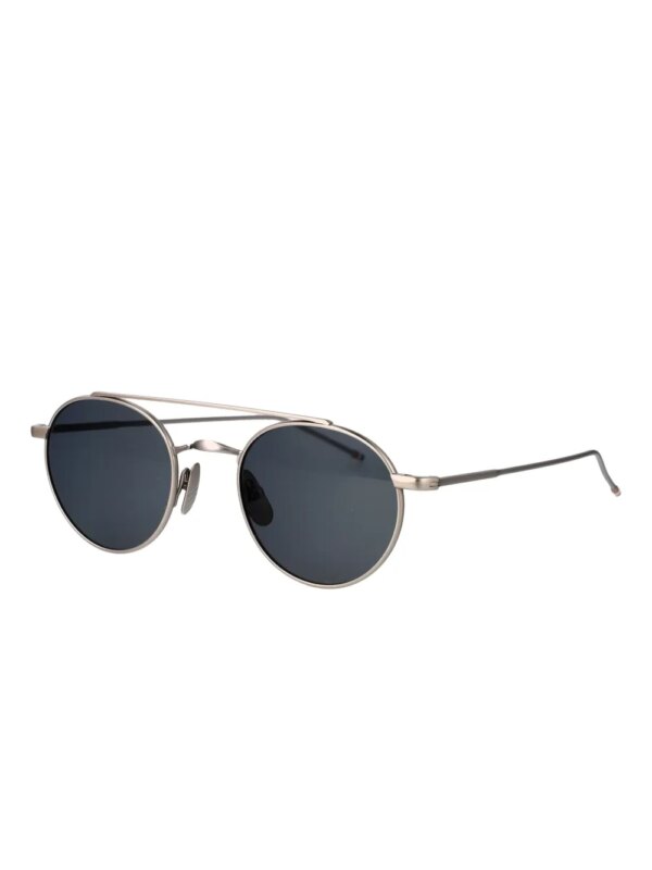 Thom Browne Eyewear Titanium zonnebril met rond montuur - Grijs