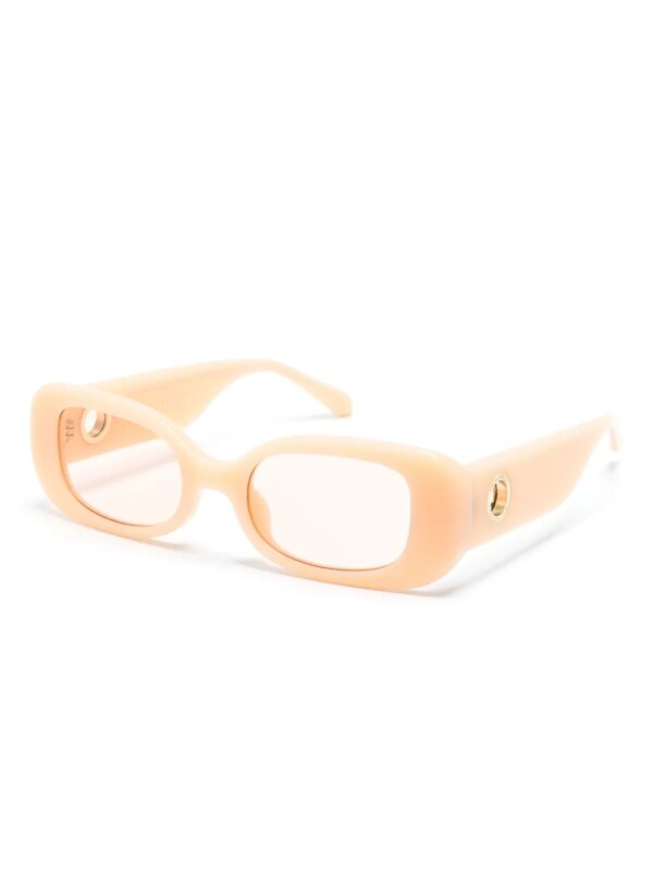 Linda Farrow Lola zonnebril met rechthoekig montuur - Beige