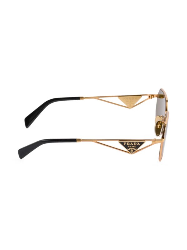 Prada Eyewear Zonnebril met rechthoekig montuur en logo - Goud