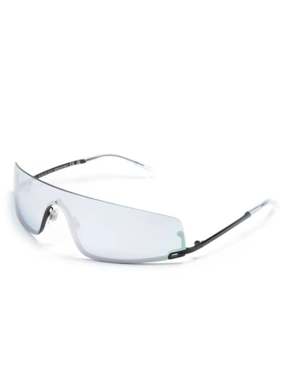 Gucci Eyewear Zonnebril met schild montuur en vierkant G patroon - Zwart